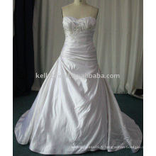 Robes de mariée en satin de satin à la main récemment taillées et décontractées DF077